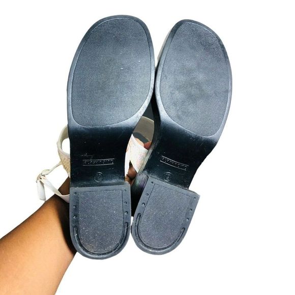 Women's flash point sz 12 "UNCANNY" white sequin square toe chunky sandals - Picture 8 of 8